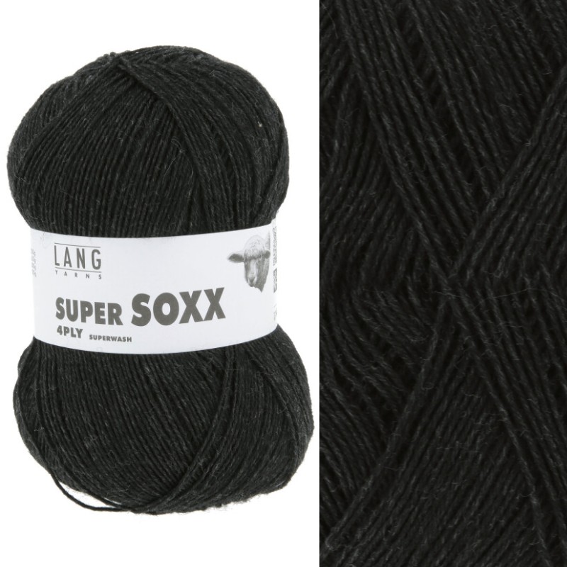 Lang Yarns SuperSOXX uni - 0070 - antraciet