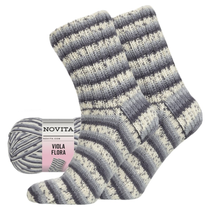 viola flora grijs-samen Novita Viola Flora - 8361 - grijs