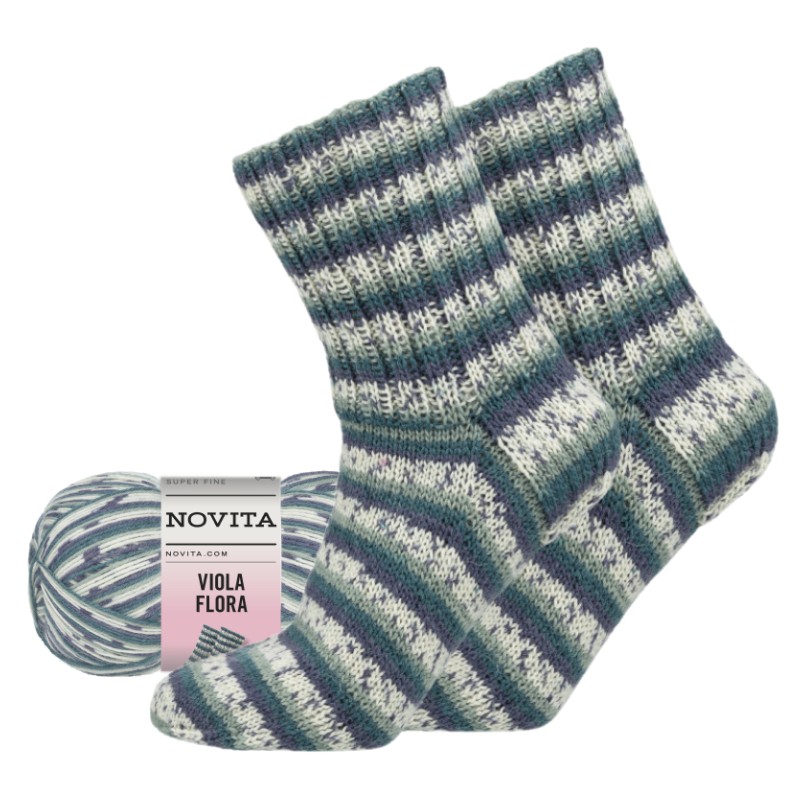 viola flora groenblauw-samen Novita Viola Flora - 711 - groen/blauw