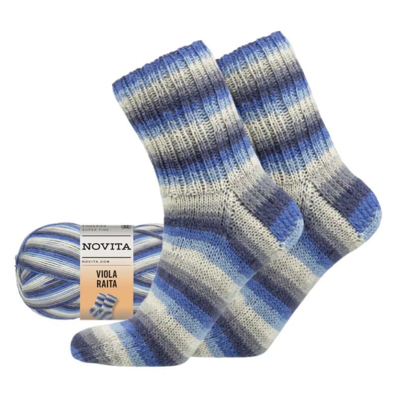 viola raita blauwgrijs-samen Novita Viola Raita - 8421 - blauw/grijs