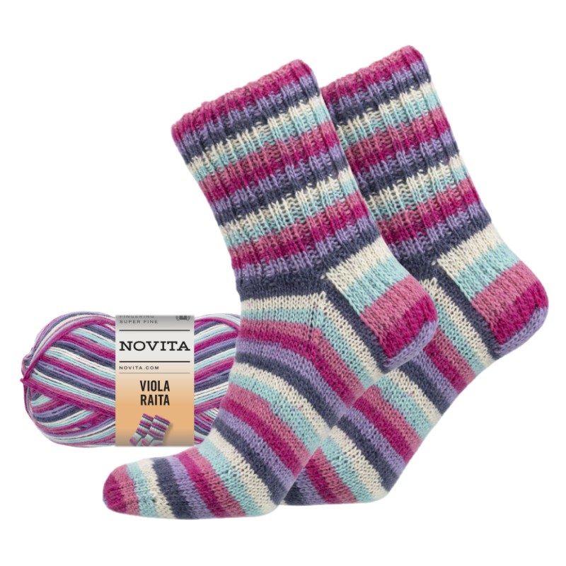 viola raita paarsblauw-samen Novita Viola Raita - 8401 - paars/blauw