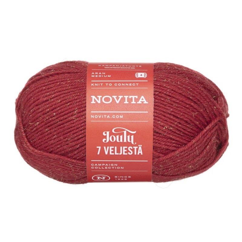novita_joulu_5461_6412618214108 Novita 7 Veljestä Joulu - 5461 - rood met glitter