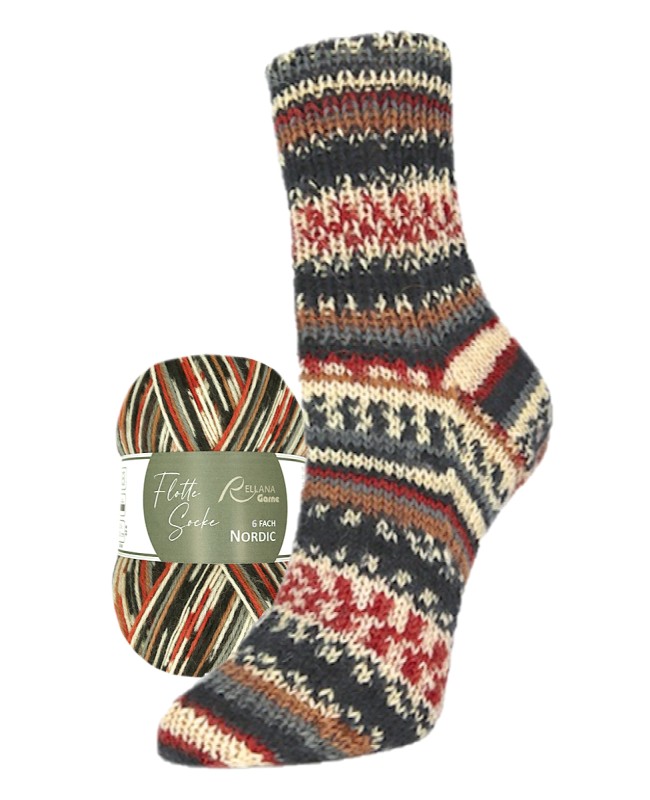 8034-samen Flotte Socke Nordic - 6-draads - 8034