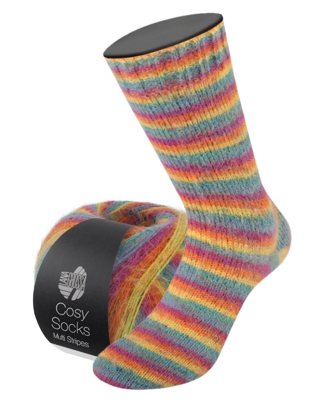 Meilenweit Cosy Socks Multi Stripes(merino) - 0151