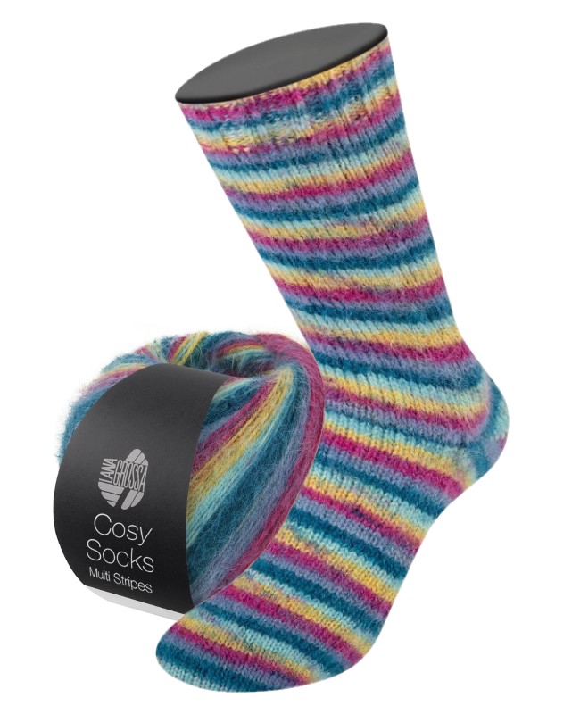 Meilenweit Cosy Socks Multi Stripes(merino) - 0155