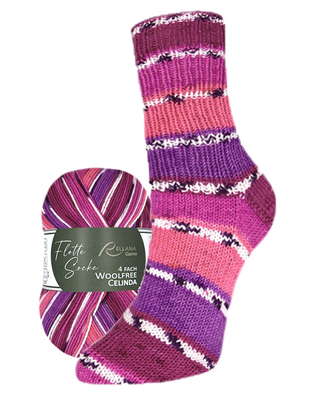Flotte Socke Woolfree Celinda - paars/roze