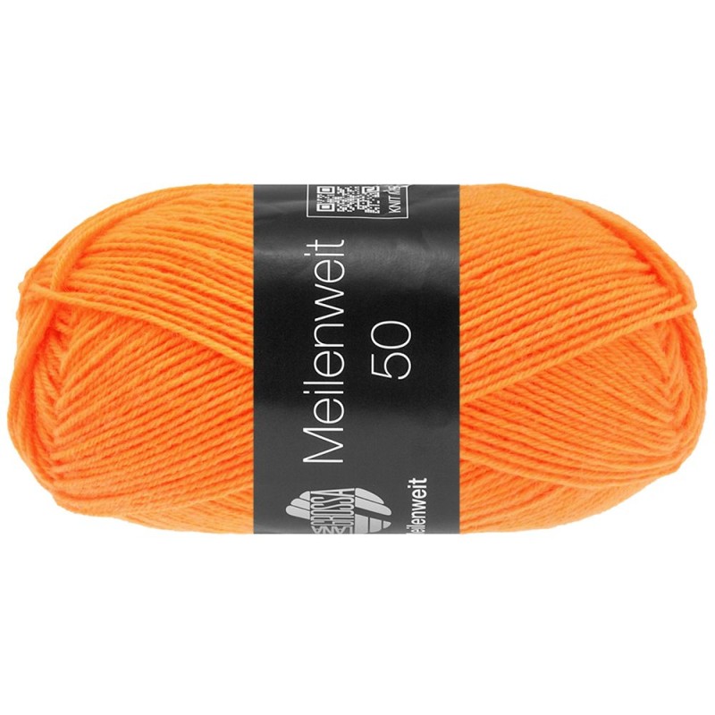 Meilenweit 50 gram 4-draads Uni - 1422 Oranje