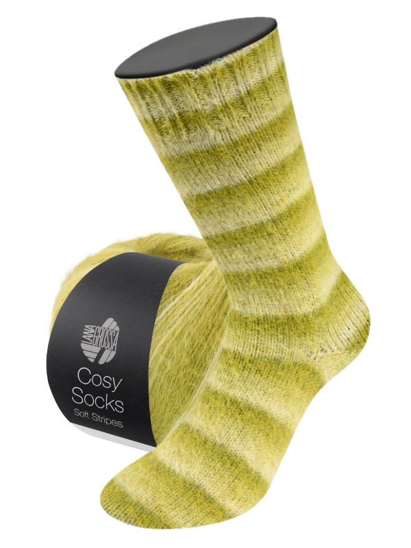 Meilenweit Cosy Socks Soft Stripes(merino) - 0116 - groen