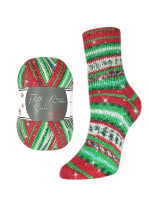 Christmas2026-met glitter Flotte Socke Christmas 2026 - 4-draads Metallic