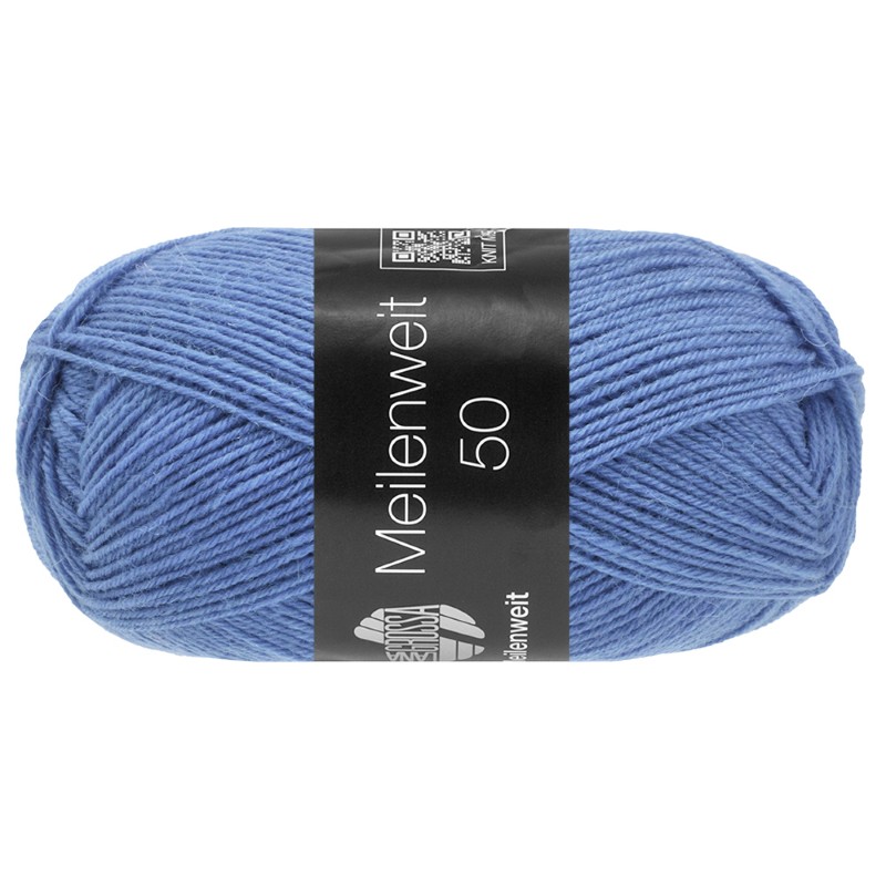 Meilenweit 50 gram 4-draads Uni - 1427 Hemelsblauw