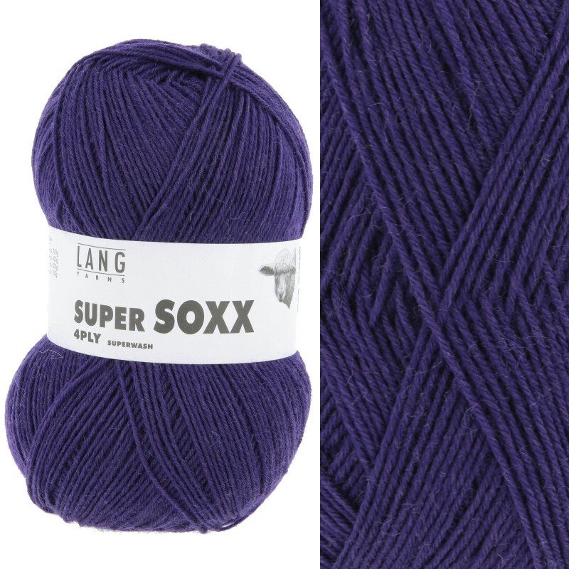 Lang Yarns SuperSOXX uni - 0090 - violetblauw