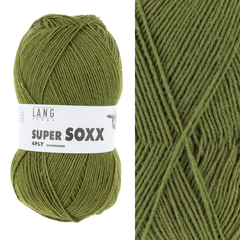 Lang Yarns SuperSOXX uni - 0198 - donker mosgroen