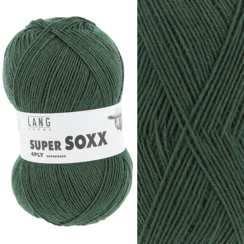 Lang Yarns SuperSOXX uni - 0218 - flessengroen