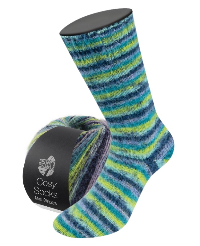 Cosy-socks-multistripes-0157-samen Meilenweit Cosy Socks Multi Stripes(merino) - 0157
