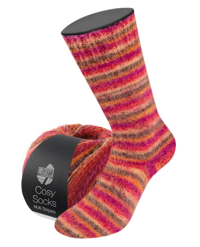 Cosy-socks-multistripes-0159-samen Meilenweit Cosy Socks Multi Stripes(merino) - 0159